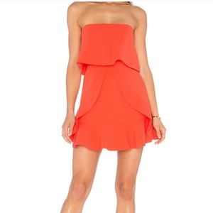 BCBG red/orange strapless dress